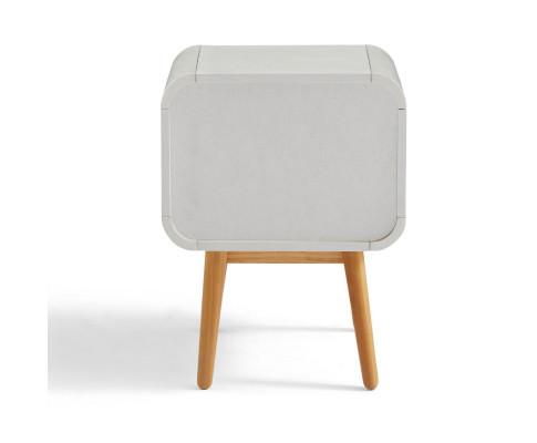 Bedroom Night Stand with Push to Open Drawers-White
