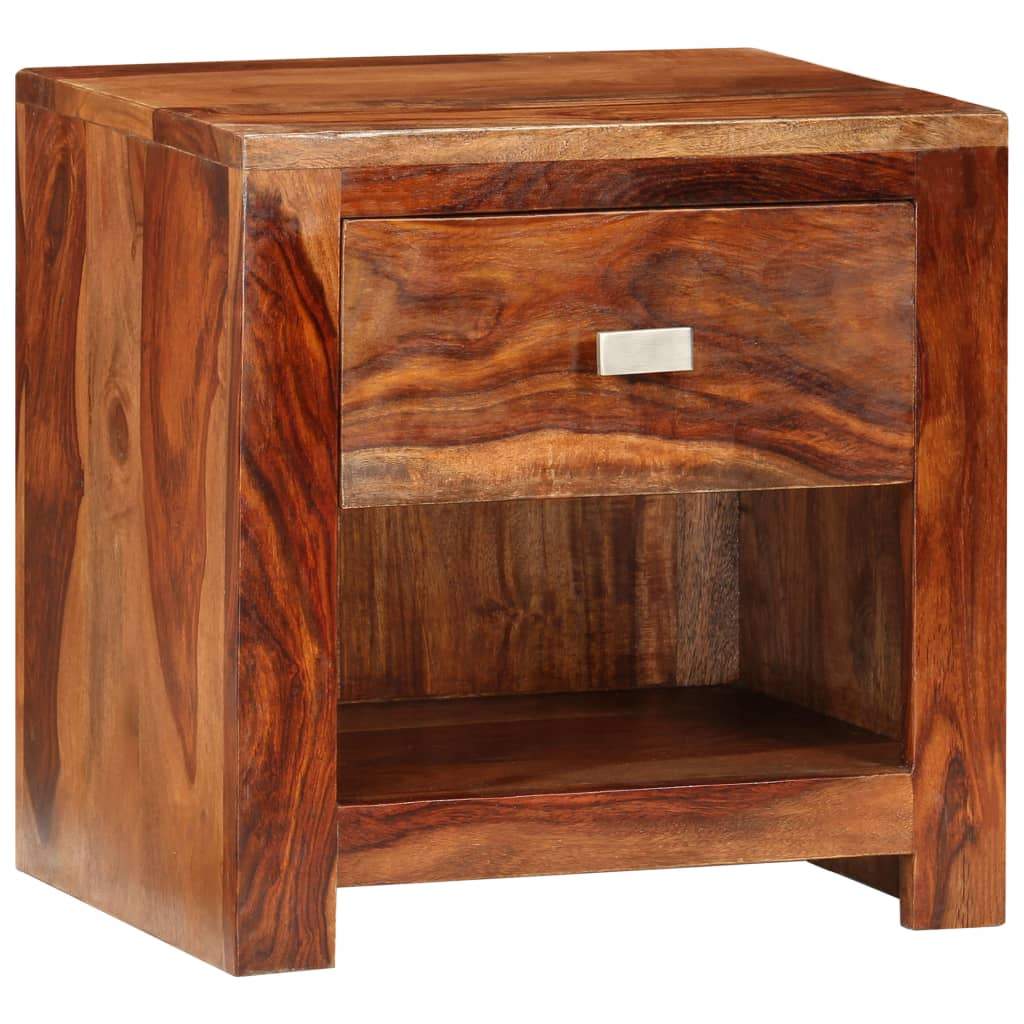 vidaxl35- Nightstand With 1 Drawer Solid Sheesham Wood