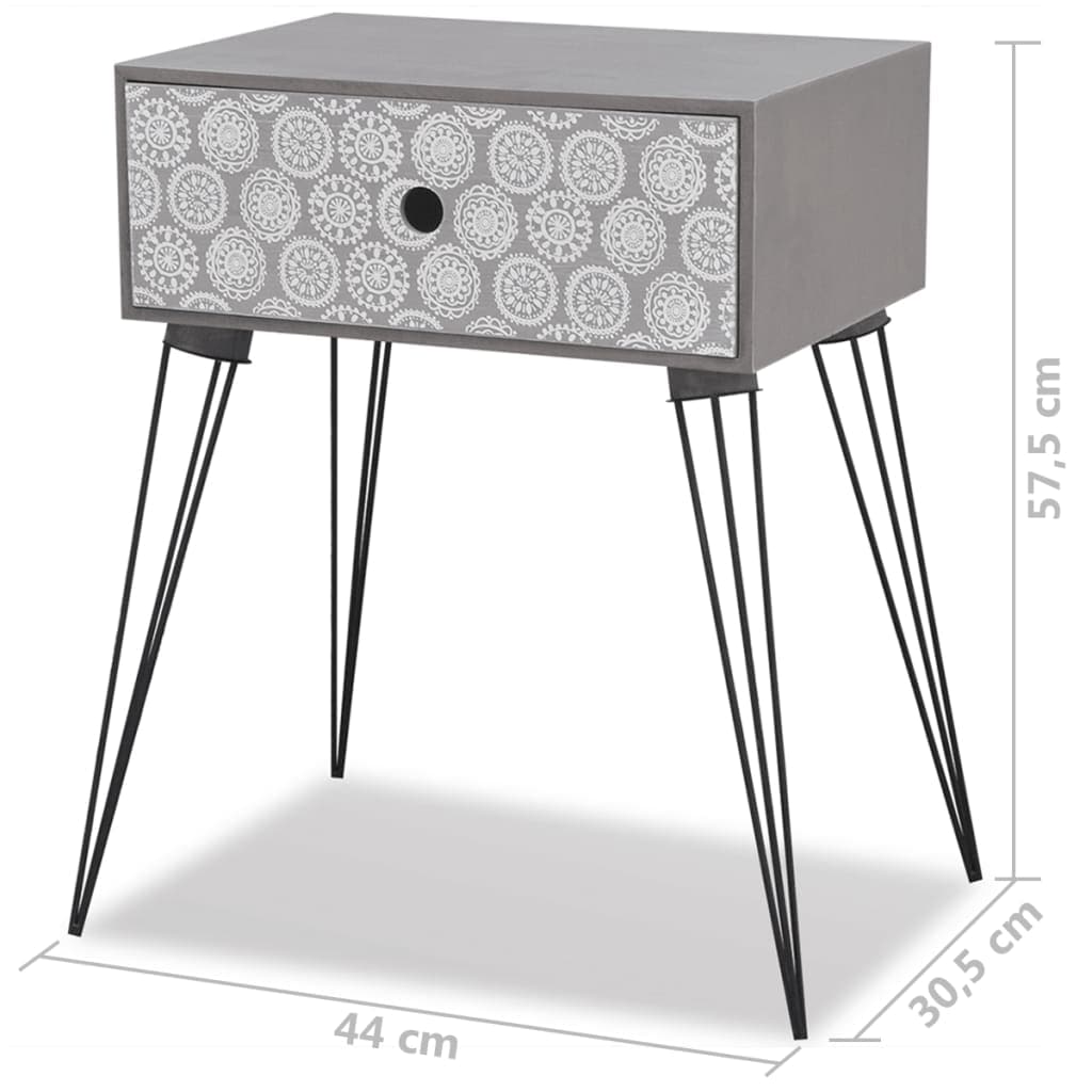 Nightstands with Drawer 2 pcs Grey