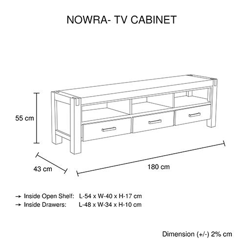 Nowra 3 Drawer Large Tv Unit