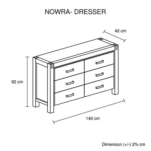 table 282 NOWRA 6 Drawer Dresser