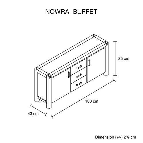NOWRA Buffet Oak 3 Drawer