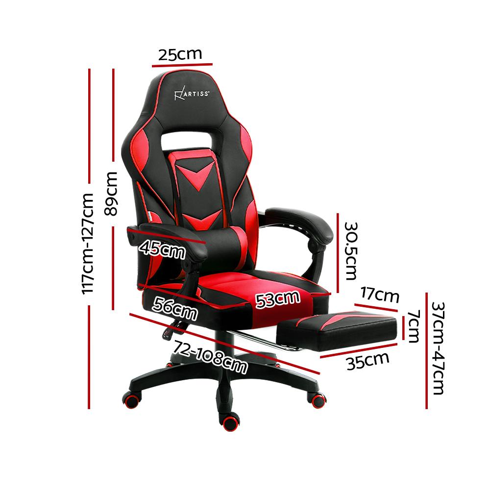 early sale simpledeal Office Chair Computer Desk Gaming Chair Study Home Work Recliner Black Red