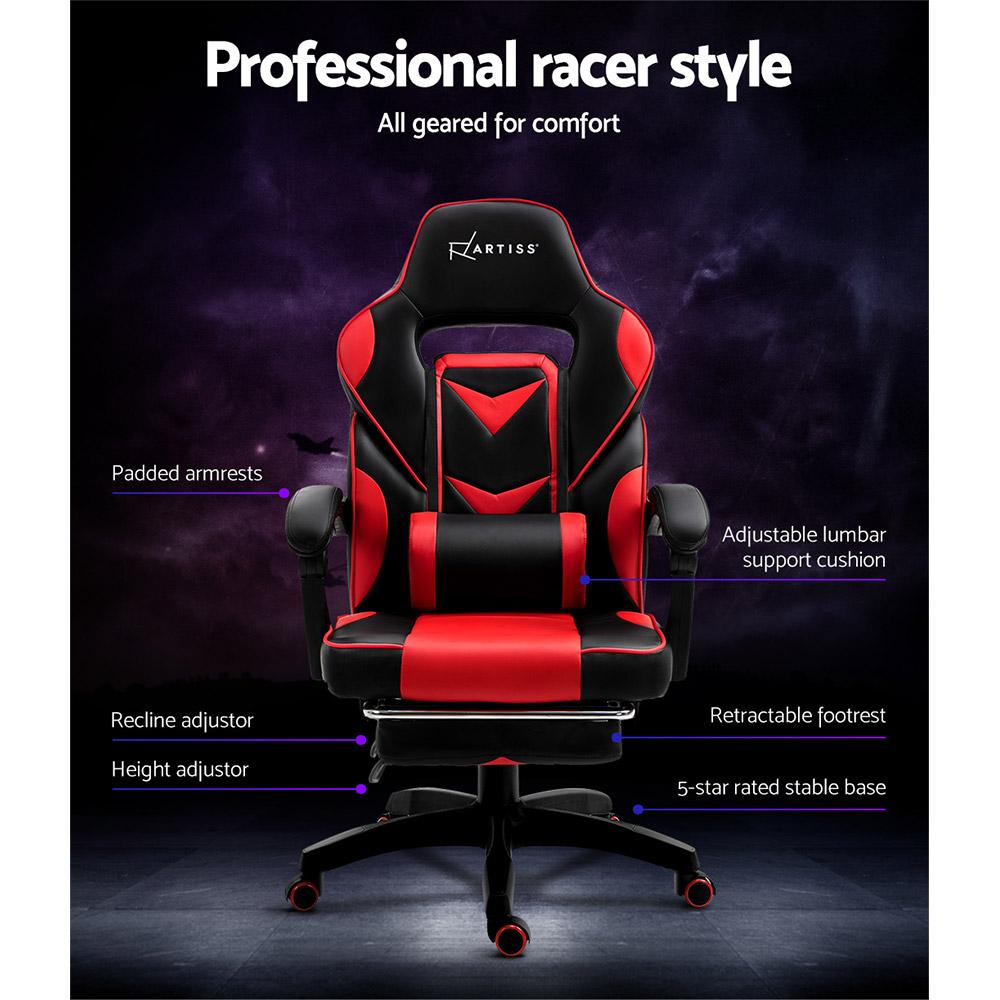 Office Chair Computer Desk Gaming Chair Study Home Work Recliner Black Red