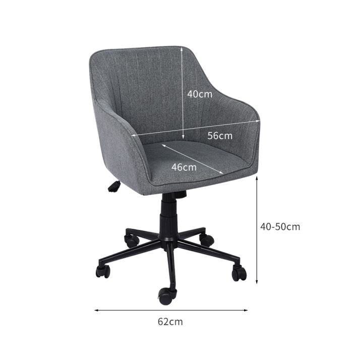 Office Chair Fabric Computer Gaming Chairs Executive Adjustable- Grey