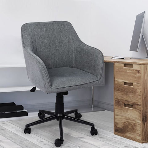 Office Chair Fabric Computer Gaming Chairs Executive Adjustable- Grey
