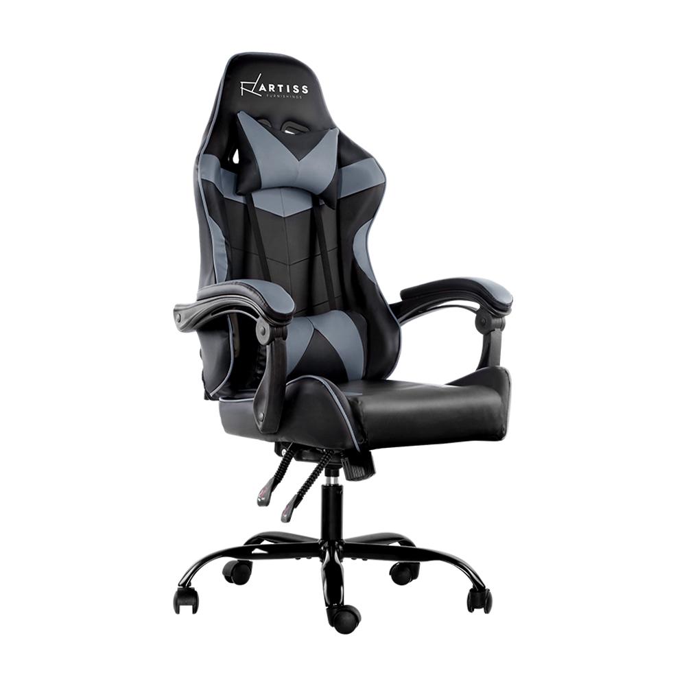 early sale simpledeal Office Chair Gaming Chair Computer Chairs Recliner PU Leather Seat Armrest Black Grey