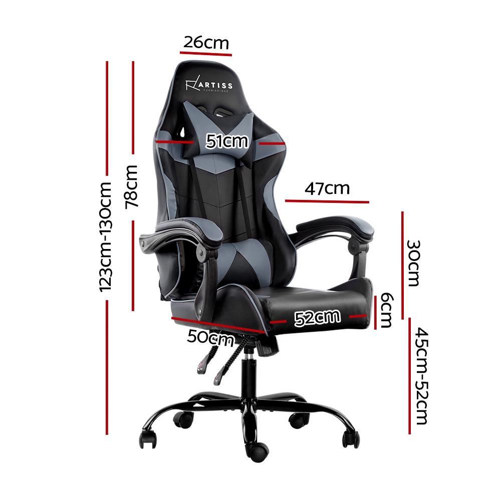 early sale simpledeal Office Chair Gaming Chair Computer Chairs Recliner PU Leather Seat Armrest Black Grey