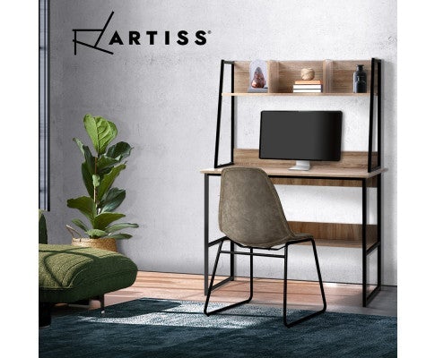 Office Computer Desk Study Table Workstation Bookshelf Storage Oak