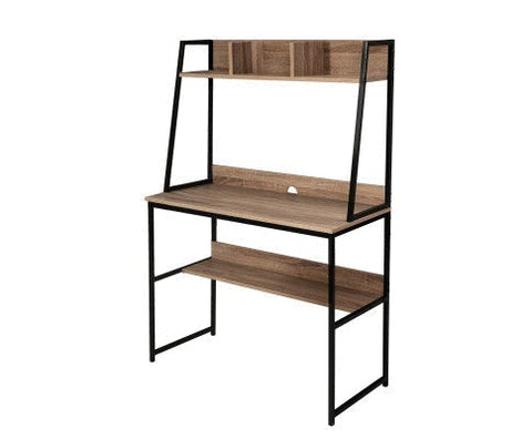 Office Computer Desk Study Table Workstation Bookshelf Storage Oak