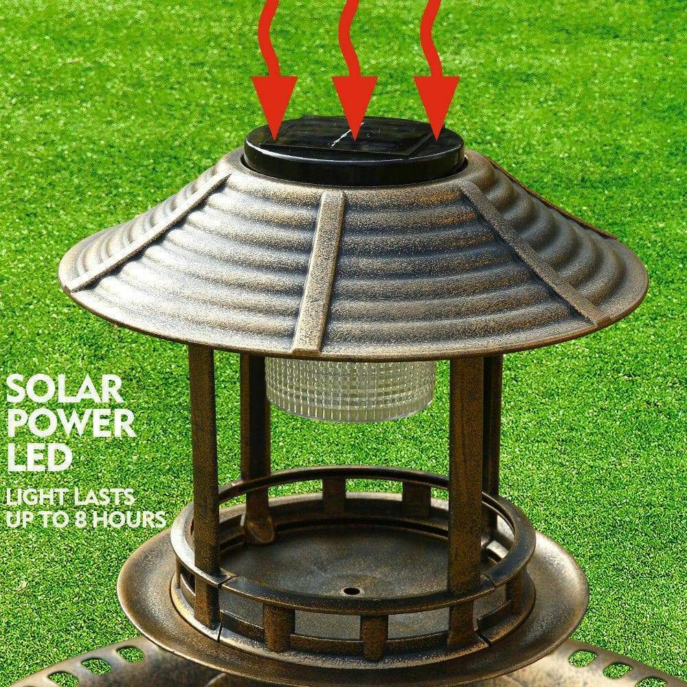pet products Ornamental Solar Light Garden Bird Bath Feeder
