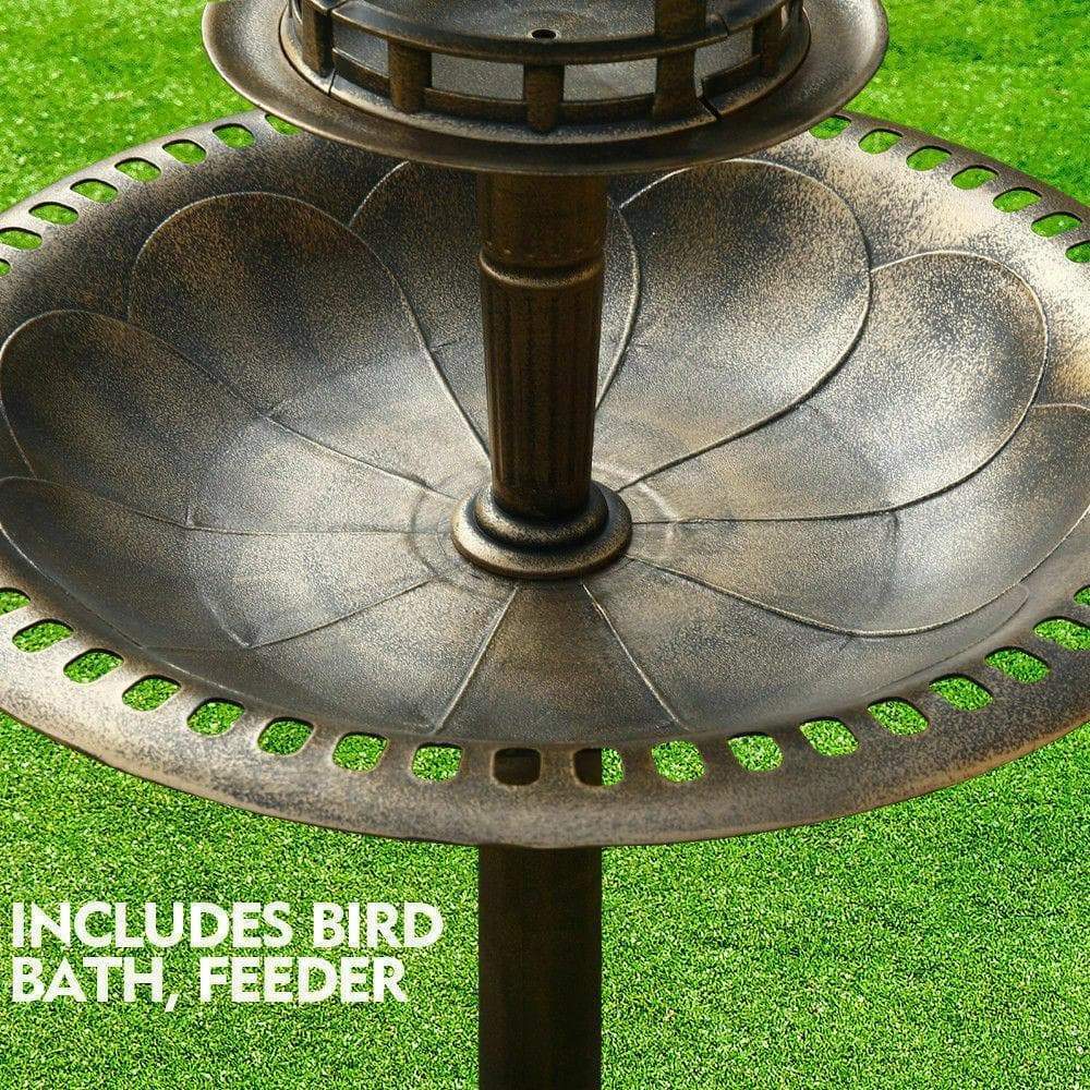 pet products Ornamental Solar Light Garden Bird Bath Feeder