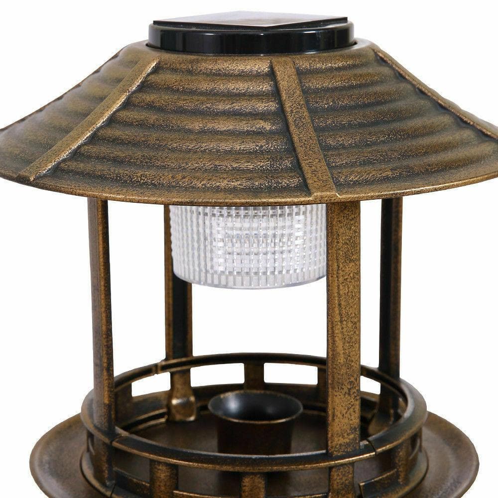 pet products Ornamental Solar Light Garden Bird Bath Feeder