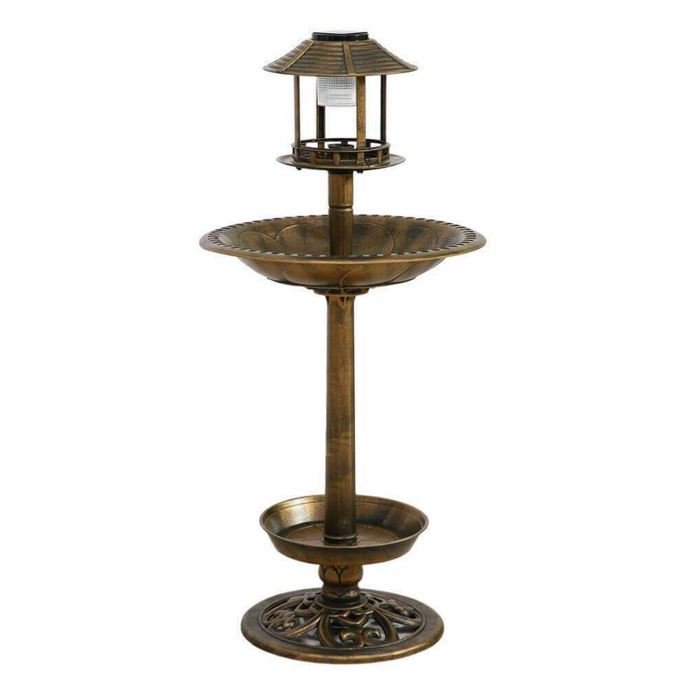 pet products Ornamental Solar Light Garden Bird Bath Feeder