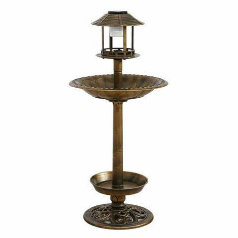 Ornamental Solar Light Garden Bird Bath Feeder