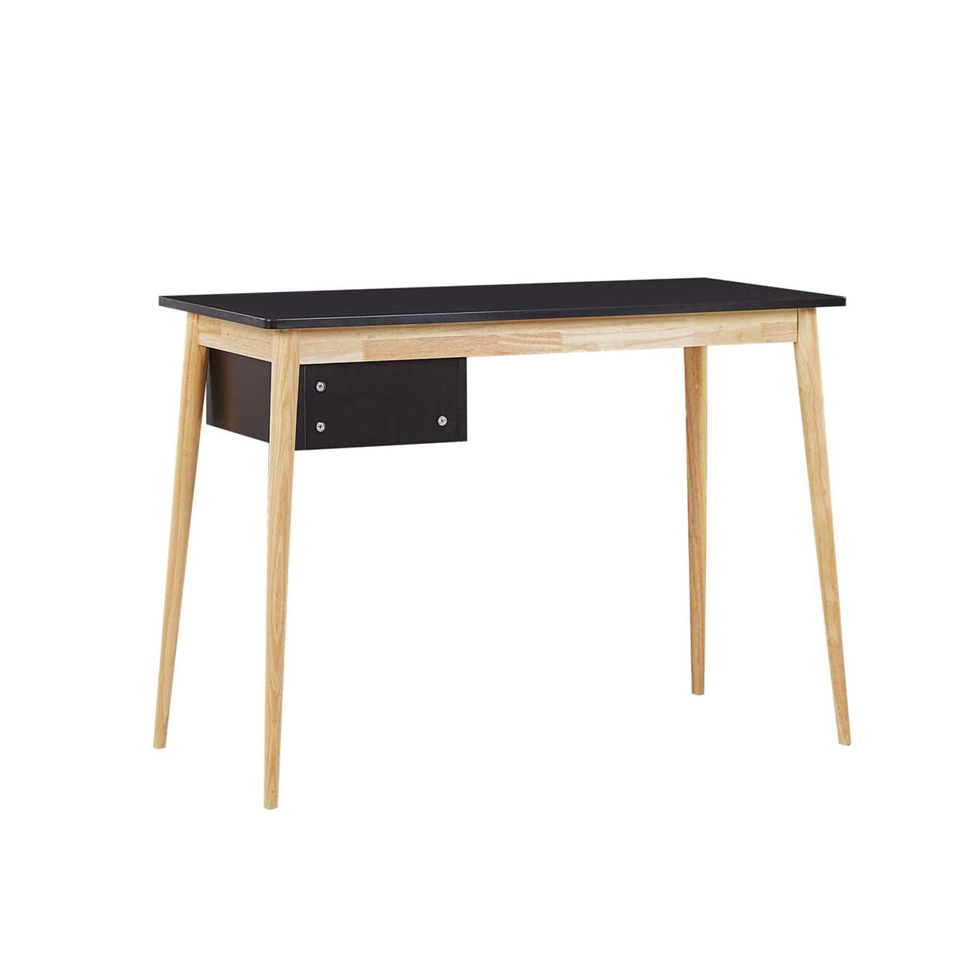 Oslo Desk with Drawer in White & Natural/Black & Natural