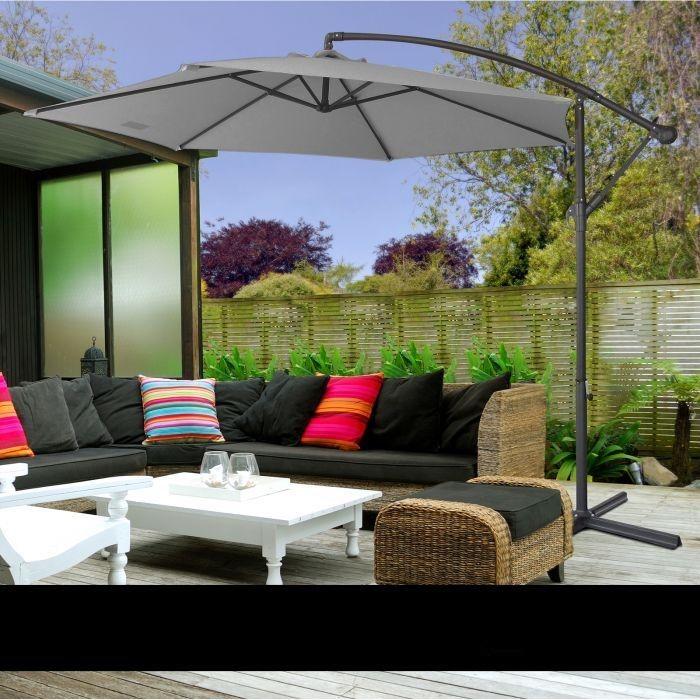 Grey Outdoor 3 Meter Hanging and Folding Umbrella