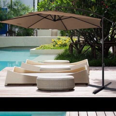 Latte Outdoor 3 Meter Hanging and Folding Umbrella