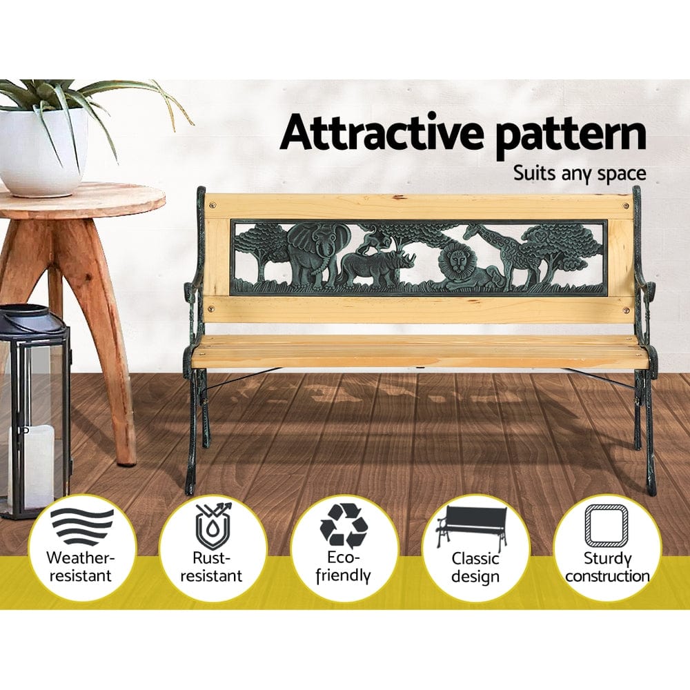 Outdoor Children Garden Bench Kids Furniture Wood Park Lounge Seat