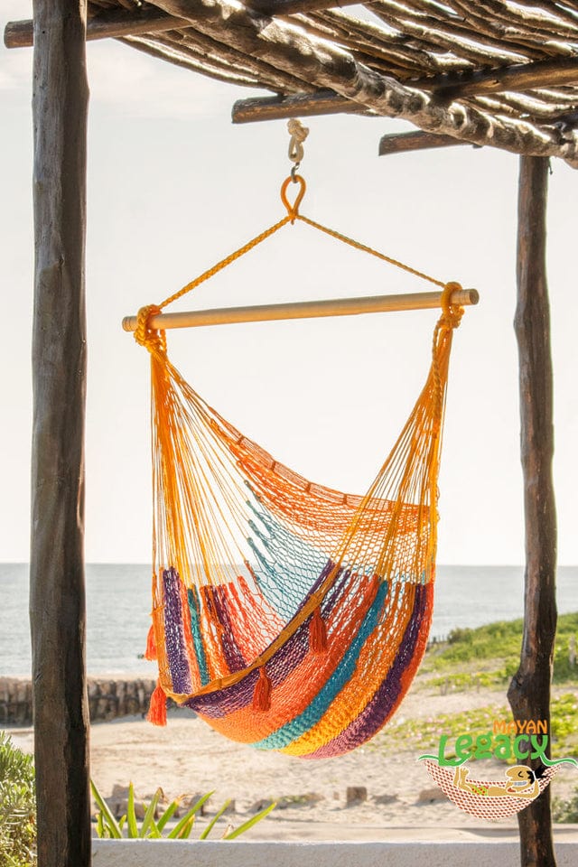 Outdoor Cotton Mexican Hammock Chair in Alegra Colour