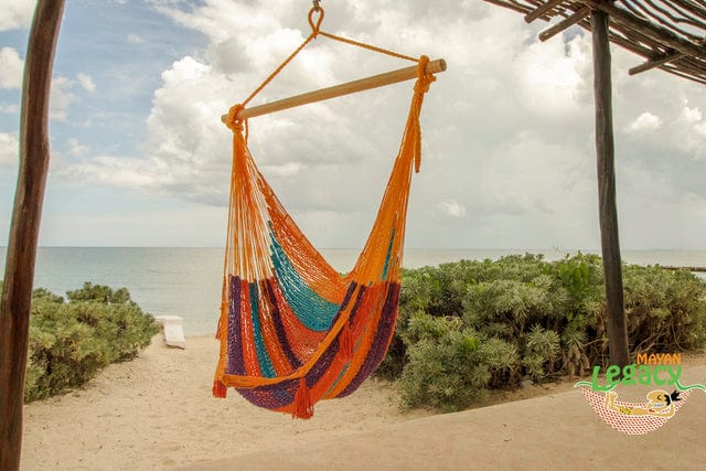 Outdoor Cotton Mexican Hammock Chair in Alegra Colour
