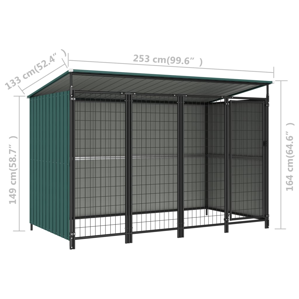 Outdoor Dog Kennel 253x133x163 cm