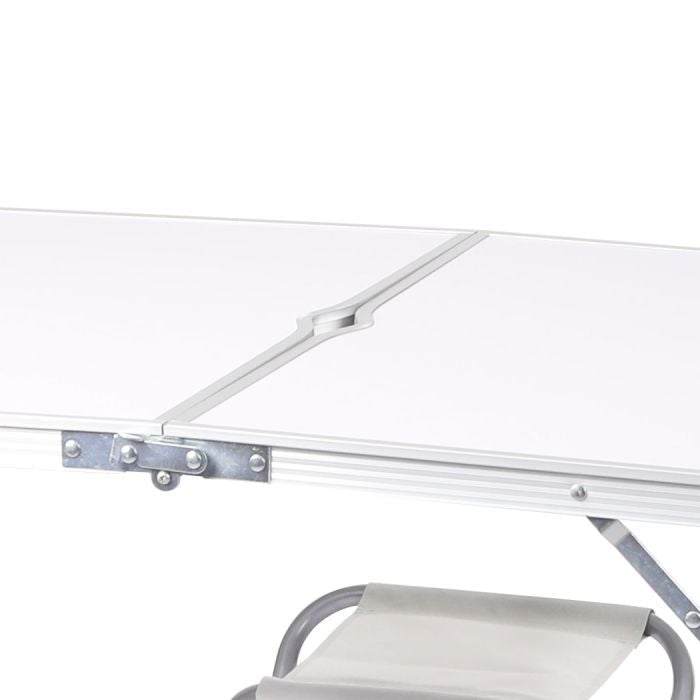 Outdoor Foldable Camping Table Chair Set-Silver