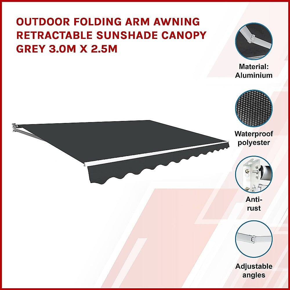 Outdoor Folding Arm Awning Retractable Sunshade Canopy