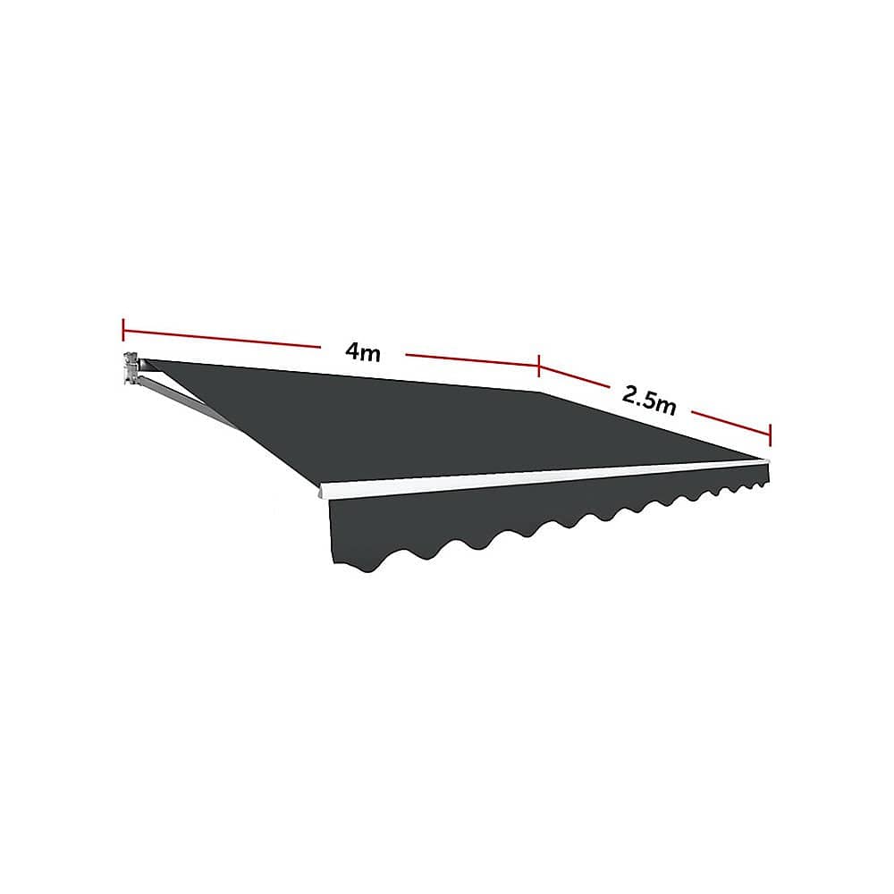 Outdoor Folding Arm Awning Retractable Sunshade Canopy Grey