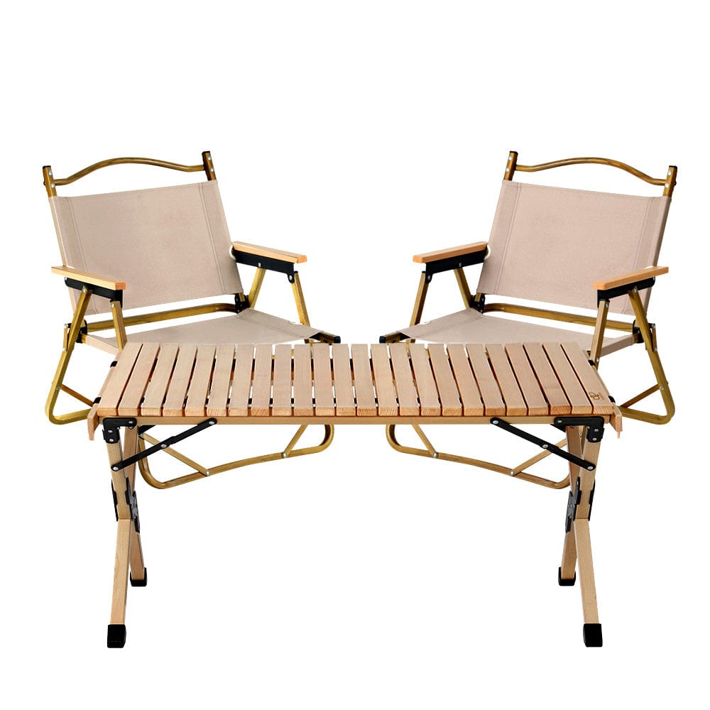 Outdoor Furniture Picnic Table And Chairs Camping Wooden Egg Roll Portable Desk