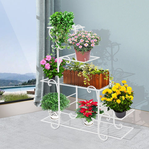 garden / agriculture Outdoor Indoor Plant Stand Metal Flower Pot Garden Corner Shelf Stands
