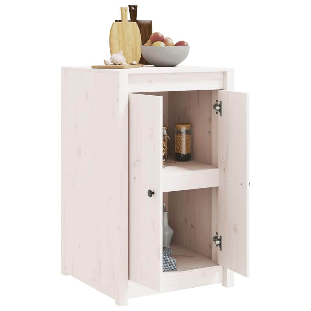 Outdoor Kitchen Cabinet Solid Wood Pine White/Brown