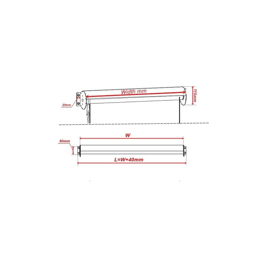 Outdoor Roller Blind Sun Screen Awning with Aluminium Hood -Space from the Sun