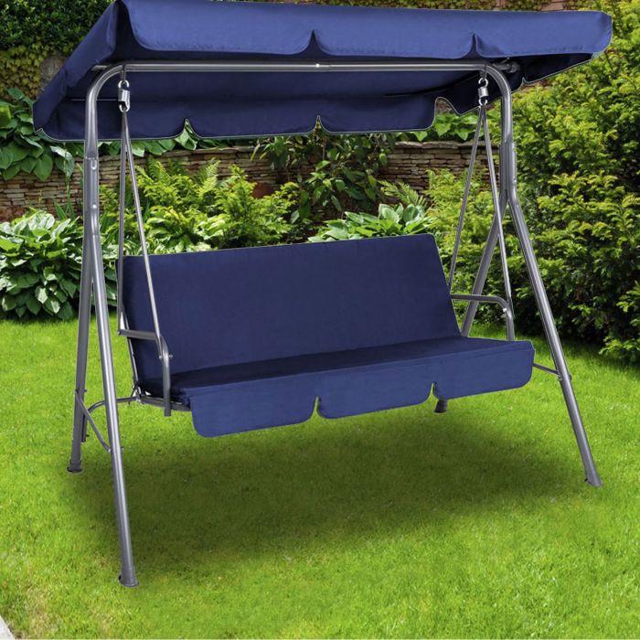 Dark Blue Outdoor Steel Swing Chair