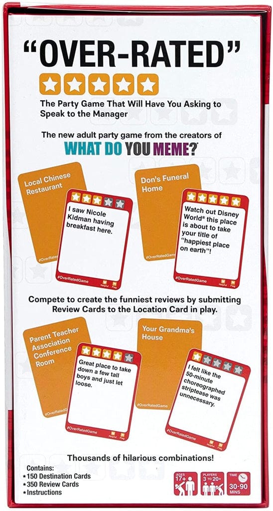 Over-Rated Card Game
