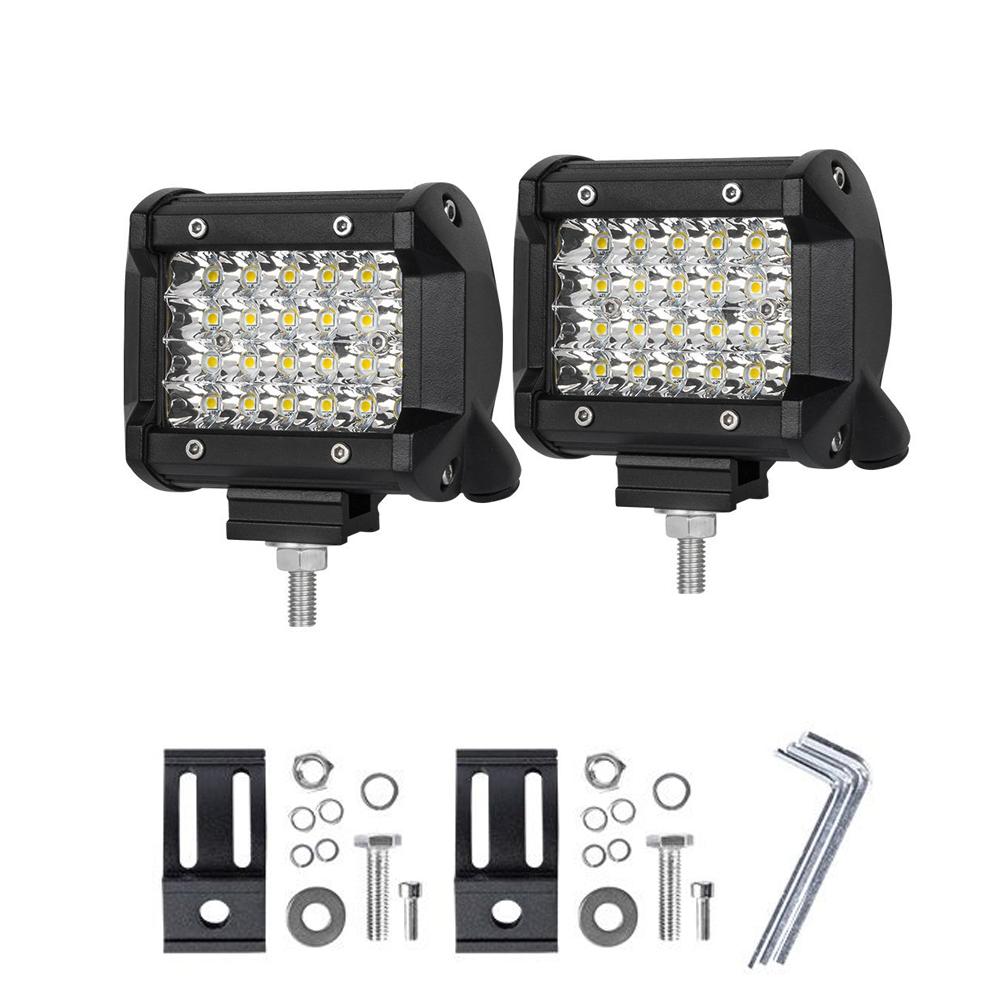 Lights Pair 4 inch Spot LED Work Light Bar Philips Quad Row 4WD 4X4 Car Reverse Driving