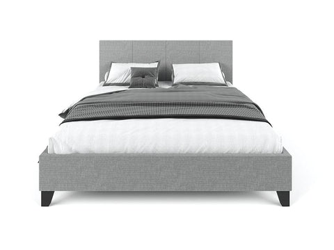 Furniture > Bedroom Pale Fabric Bed Frame - Grey King
