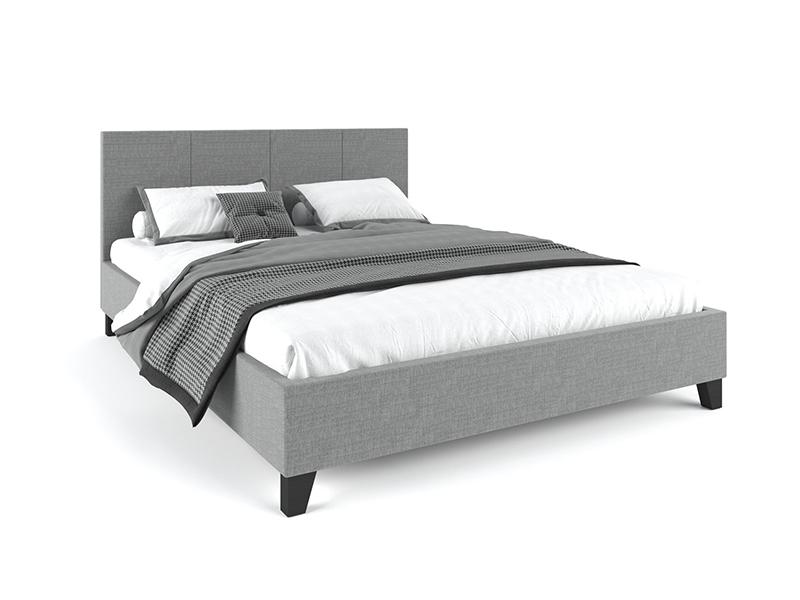 Furniture > Bedroom Pale Fabric Bed Frame - Grey King