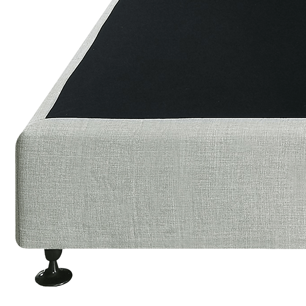 Palermo King Single Ensemble Bed Base Platinum Light Grey Linen Fabric