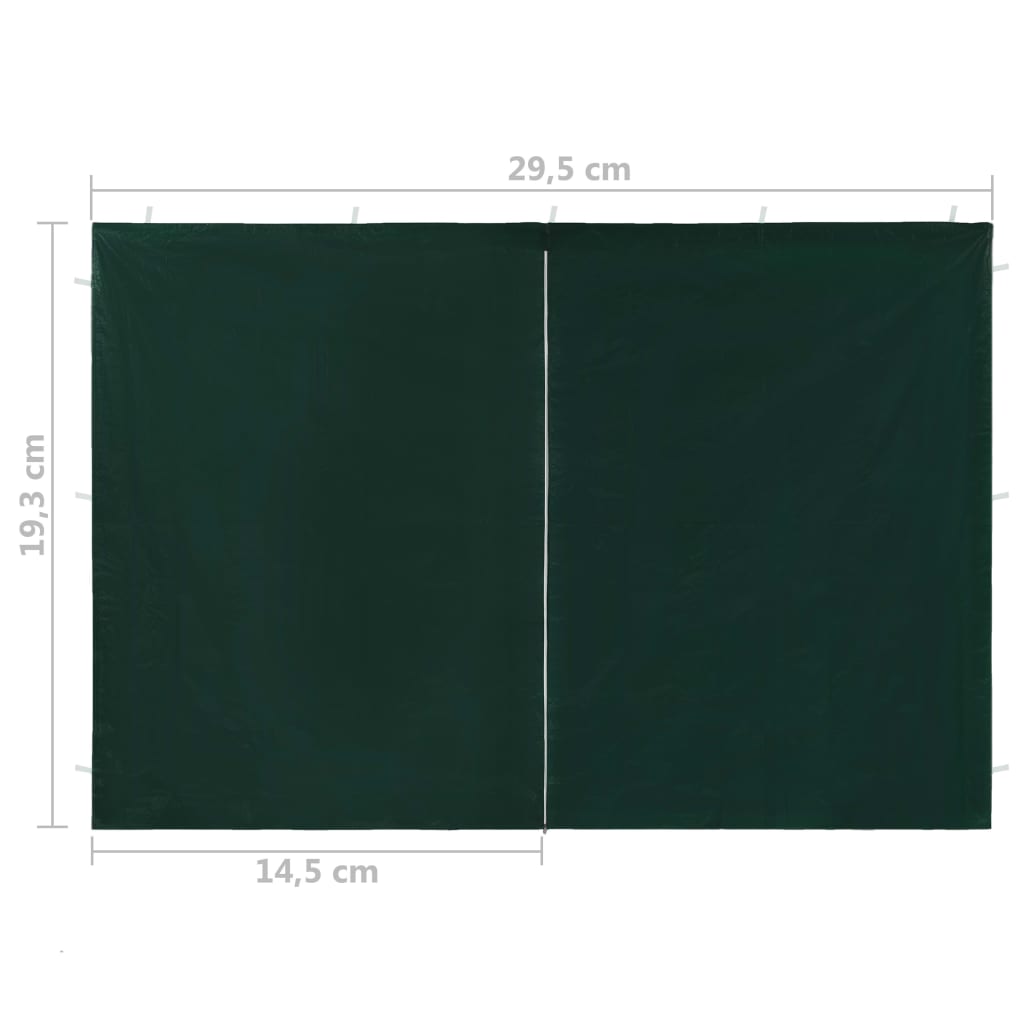 Party Tent Doors 2 pcs with Zipper Green
