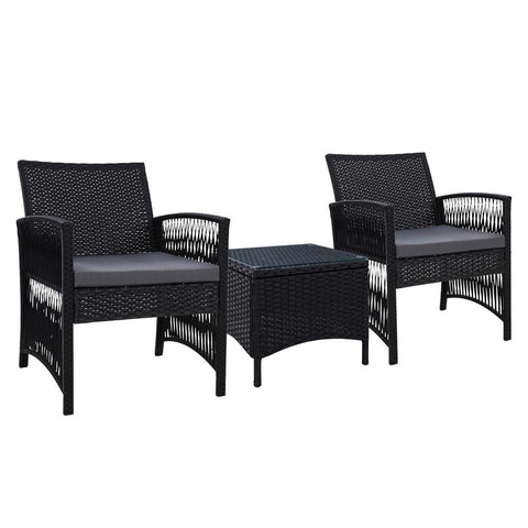 Patio Furniture Outdoor Bistro Set Dining Chairs Setting 3 Piece Wicker