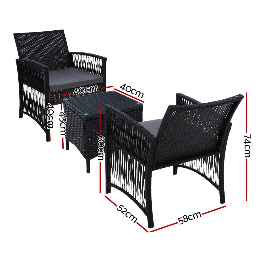 early sale simpledeal Patio Furniture Outdoor Bistro Set Dining Chairs Setting 3 Piece Wicker