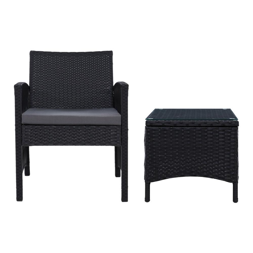 early sale simpledeal Patio Furniture Outdoor Bistro Set Dining Chairs Setting 3 Piece Wicker