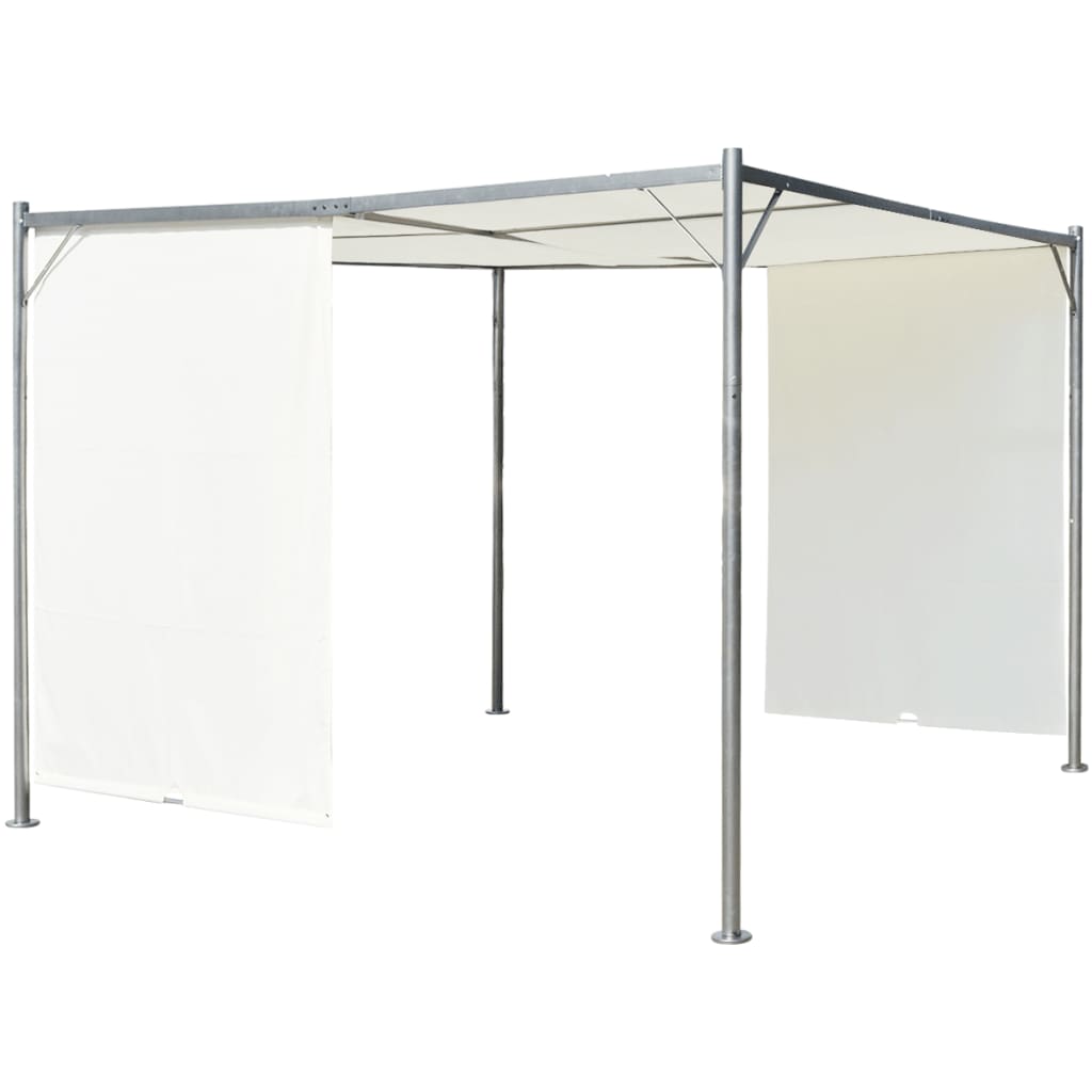 Pergola with Adjustable Roof Cream White Steel 3x3 m