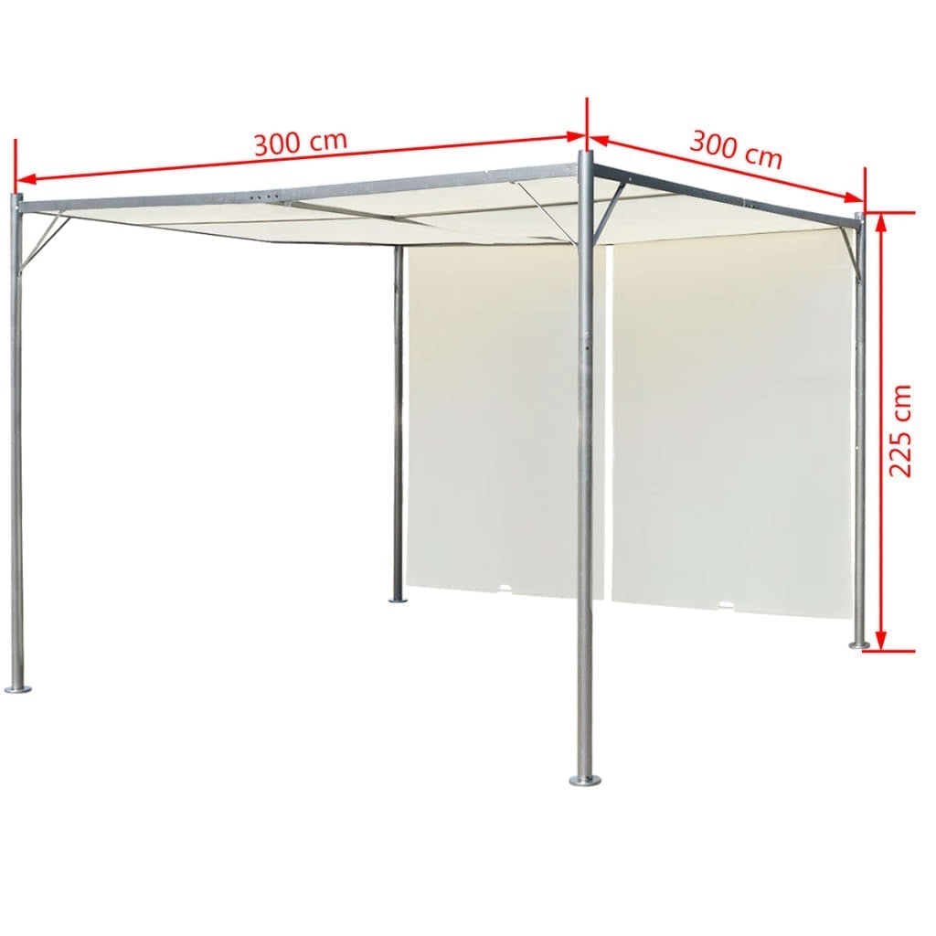 Pergola with Adjustable Roof Cream White Steel 3x3 m