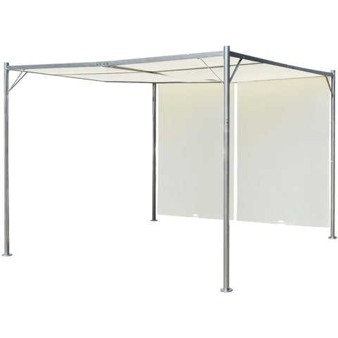 Pergola with Adjustable Roof Cream White Steel 3x3 m