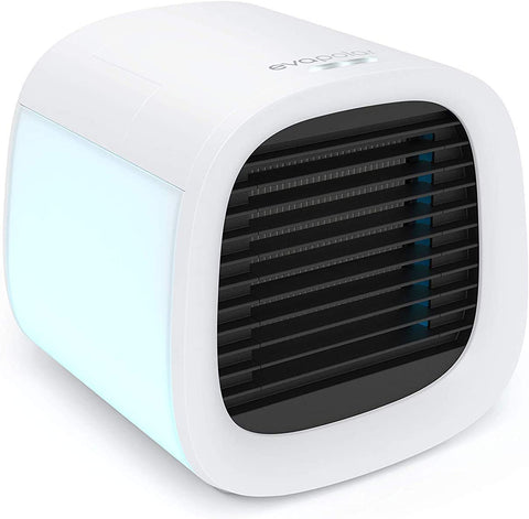 Personal Portable Air Cooler and Humidifier, with USB Connectivity and LED Light, White