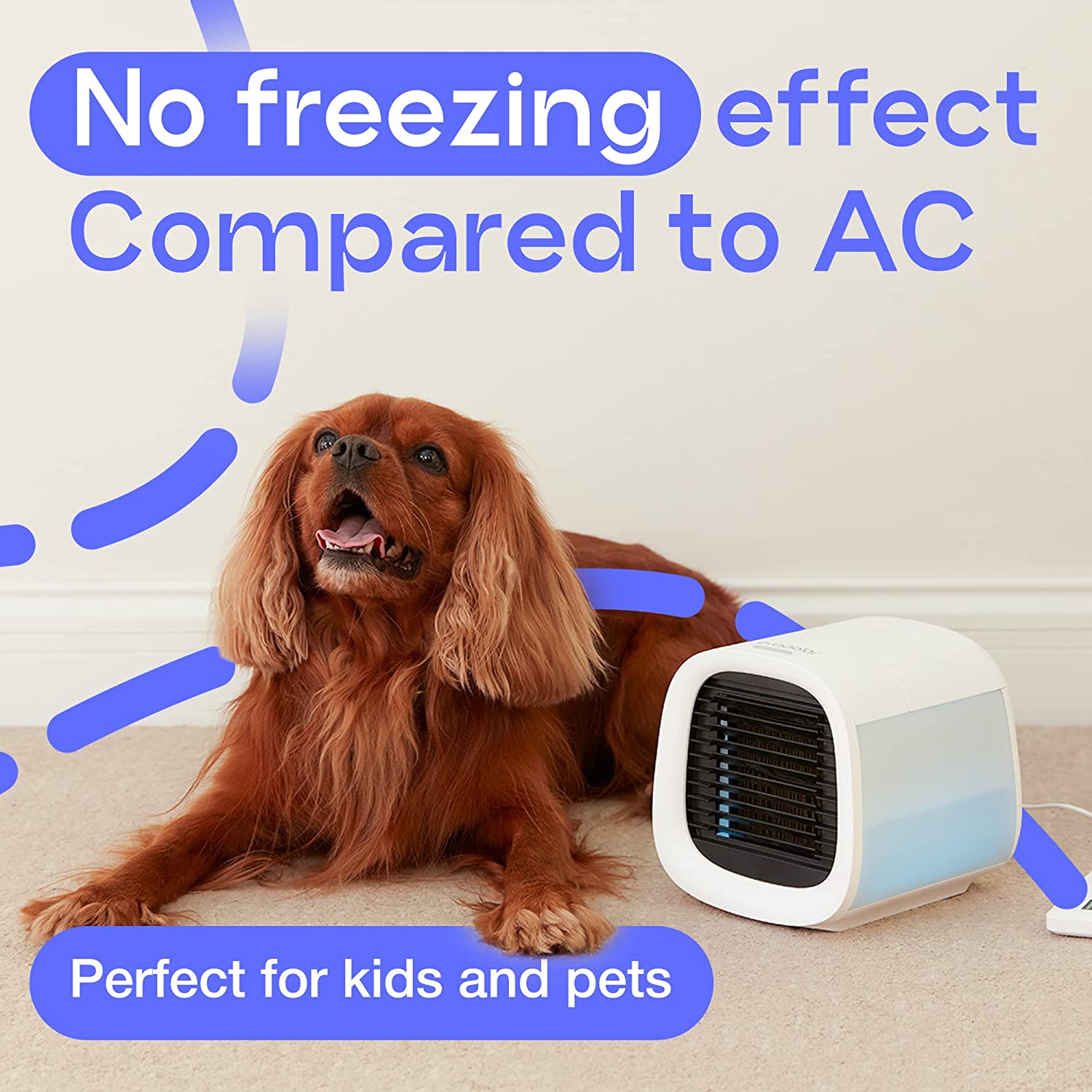 Personal Portable Air Cooler and Humidifier, with USB Connectivity and LED Light, White