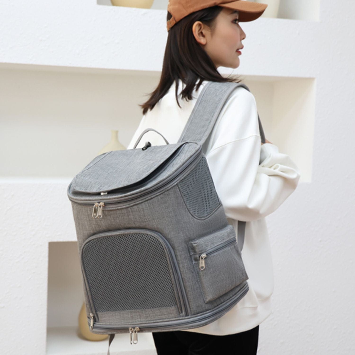 Pet Backpack -Model 2 (Grey)