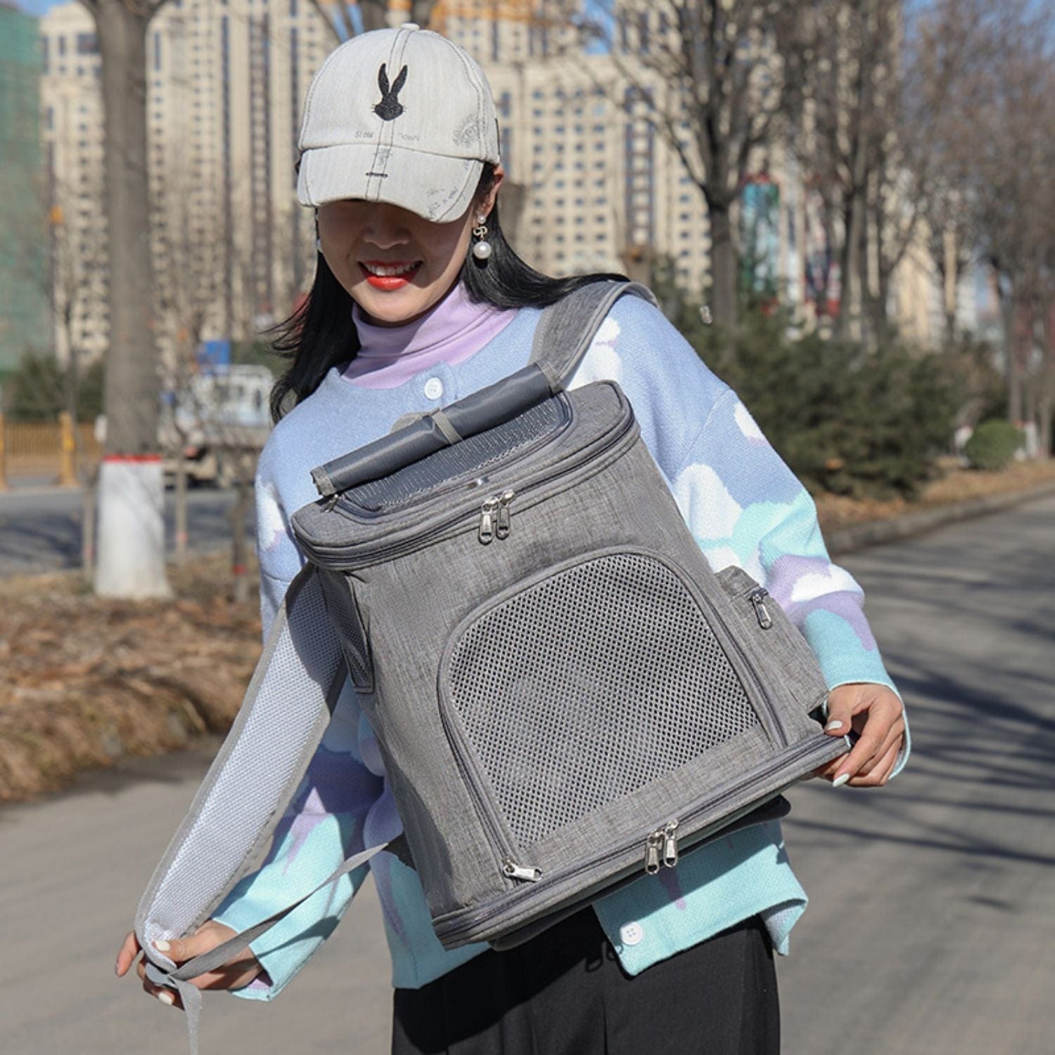 Pet Backpack -Model 2 (Grey)